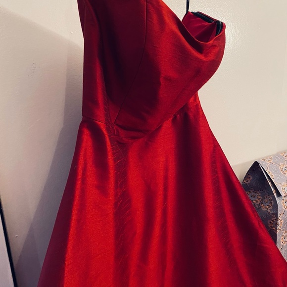 ALFRED SUNG Strapless beautiful midi dress, like new, 14 size Dupioni fabric - Picture 9 of 16